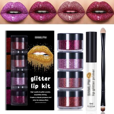 China Waterproof Moisturizing Glitter Lip Gloss Diamond Liquid Lipstick Set Multicolor With Filling Packaging for sale