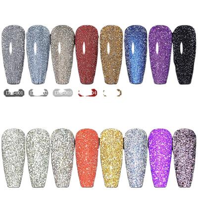 China 2021 Glitter Casual Wholesale Quicksand Gel Nail Polish Design UV Gel Nail Polish Set New for sale