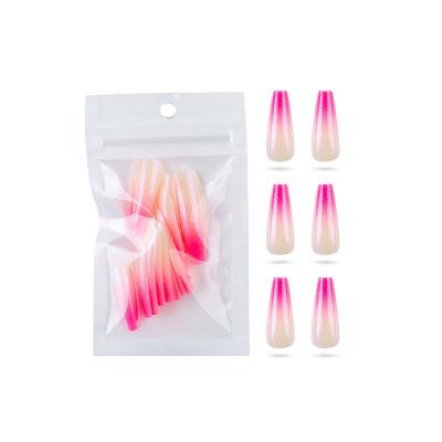 China Eco-friendly Material Fashion Full Cover Mirror Powder Sharp Wearable New Magic Gradient Nail False Nails for sale