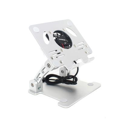 China Portable Universal Tablet Holder Aluminum Alloy Tablets Bracket Mobile Phone Holder Riser with Heat-ducted to Grow Cool Fan Tablet Holder for sale