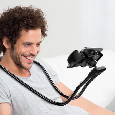 China 360 Rotation Adjustable Lazy Neck Phone Stand Bracket Selfie Mobile Phone Hanging Holder for sale