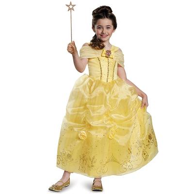 China Purchase Gifts Indoor Outdoor Beauty and the Beast Costume Princess Belle Children's Even Dress Cosplay Stage Costume for sale