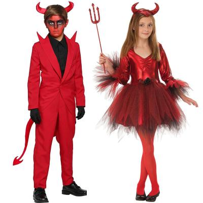 China Male and female Halloween indoor outdoor red cow gift shopping costume cosplay magic characters dress up children's stage costume for sale