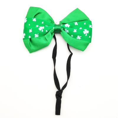 China Christmas Ribbon Spring Birthday Theme Party Decorations, Shamrock Clover Bow Tie for sale