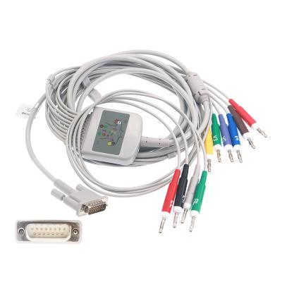 China EKG Cable with Welch Allyn CP 10 CP 20/CP 50 Leads. 10 Leads Compatible with IEC/AHA, 4.0 Banana for sale