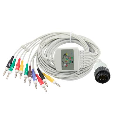 China 1 CE Approval KANZ PC-104 for 103 106 Cardioline 4.7K One Piece No Resistance EKG Cable with Banana 4.0, AHA Low Cost for sale