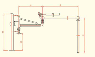 China Truck and railcar Type EAL1403 Top loading arms operating modes manual pneumatic hydraulic for sale