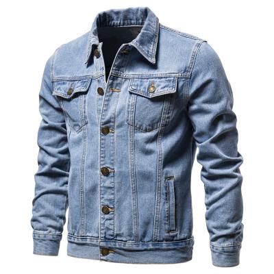 China FREE SMAPLE Reversible Plus Size Jeans Jacket Mens Jean Jacket Men's Denim Trucker Jacket for sale