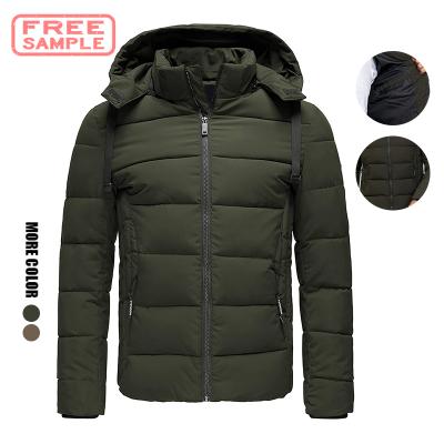 China FREE Custom Rogue Windproof Cuello de Cierre Alto y Capucha Desmontable Para Hombre de SMAPLE Logo Chaqueta Acolchada Forrada for sale