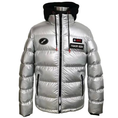 China 2021New Design Waterproof Wholesale Jacket Men Winter Hooded Windproof Shiny Fabric for sale