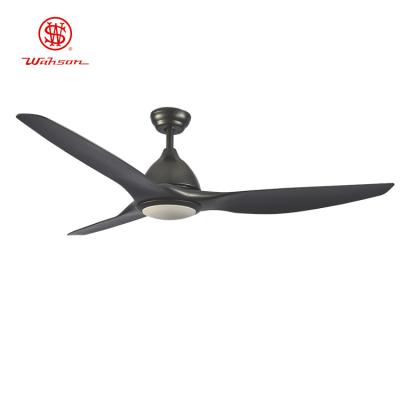 China Mute quiet 64 inch motor 90w remote control black led ceiling fan with light for sale