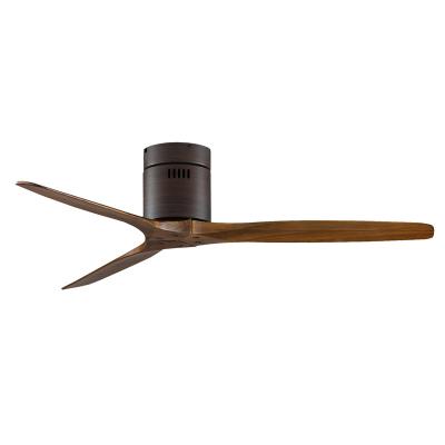 China 52 inch decorative and fashion remote control solid wood ceiling fan Te koop