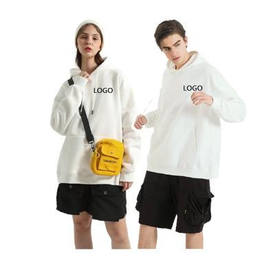 China OEM LOGO 360GSM Anti-shrink Drop Shoulder Hooded Sweatshirt Loose Oversized Unisex Cotton Blank Hoodie for sale