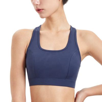 China High Print Breathable Workout Bras Wholesale Soft Backless Running Shockproof Backless Crop Top Fitness Bra for sale