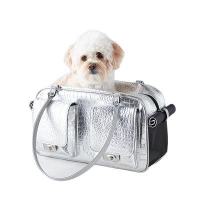 China Fashion Dog Cat Carriers Purse Foldable Handbag Breathable Pet Tote Bag Carrier for sale