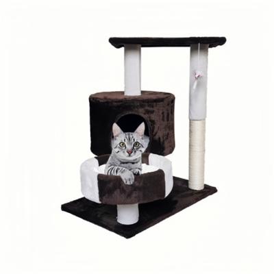 China Large Multi-Level Cat Activity Center Cat Tree Tower Apartment Sustainable Indoor Habitat with Plush Balls for sale