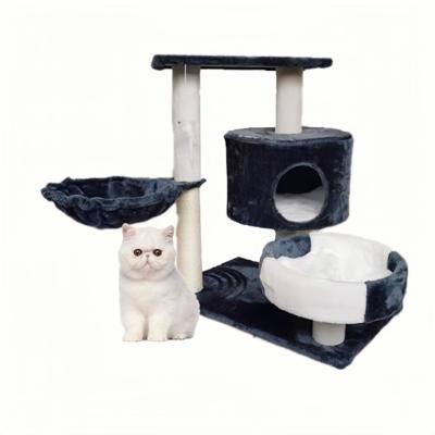 China Sustainable Cat Tree Tower For Indoor Multilevel Housing With Posts For Kittens All With Hammock And Scratch Cat Climbing Stand for sale