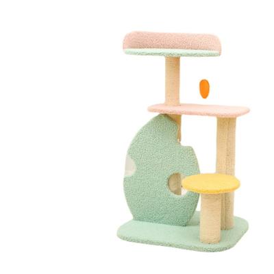 China Cat Tree Tower Condo Climbing Multi-Level Support Posts Scratching Kittens Pet Play House Cat Tower Playground for sale