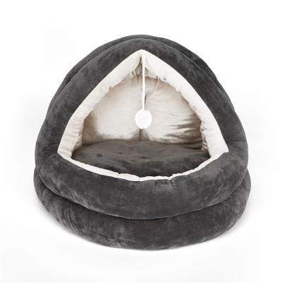 China Breathable Cat Beds For Indoor Small Dog With Anti-Slip Bottom Toy Puppy Bed With Removable Super Soft Soothing Cotton Pad Sofa Bed Pet for sale