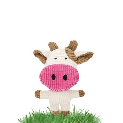 China Sustainable Cow Toys Dog Play Backyard Pet Plush Sounding Toy for sale