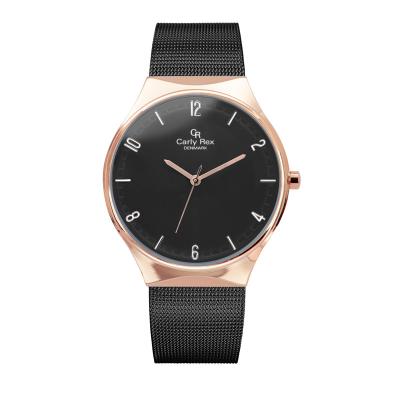 China OEM Rose Gold Analog Mesh Band Water Resistant Combine Clean Design Slim Gents Watch for sale