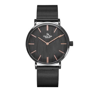 China Water Resistant OEM Gun Analog Mesh Band Alloy Clean Design Slim Gents Watch for sale