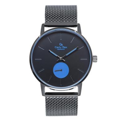 China Small Second Hand OEM Water Resistant Black Stainless Steel Analog Clean Design Slim Gents Watch for sale