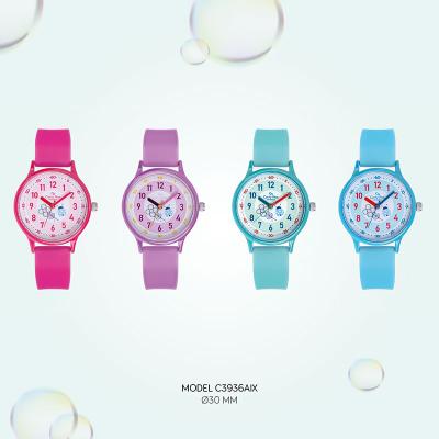 China Water Resistant OEM Kids Alloy Analog Silicon Strap Flower Kids Watch For Girls for sale