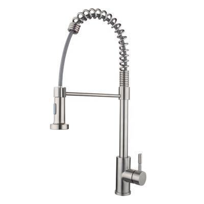 China Modern High Arc Spring Commercial Kitchen Sink Faucet With Sprayer for sale