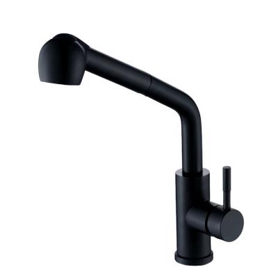 China Modern Matte Black Pull Out Kitchen Faucet for sale