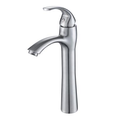 China Modern Stainless Steel Vessel Basin Faucet High Brushed Mixer Tap for sale