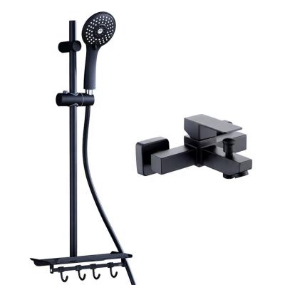 China With Slide Bar Bathroom Shower Black Set for sale