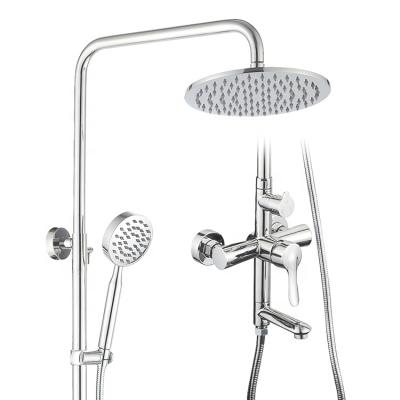 China With Sliding Bar Reflective Mirror Shower Mixer Set Outdoor Bathroom for sale