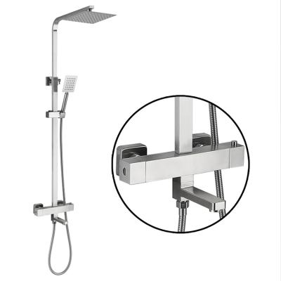 China With Slide Bar Bathroom Stainless Steel 304 Seat Thermostatic Shower Set for sale