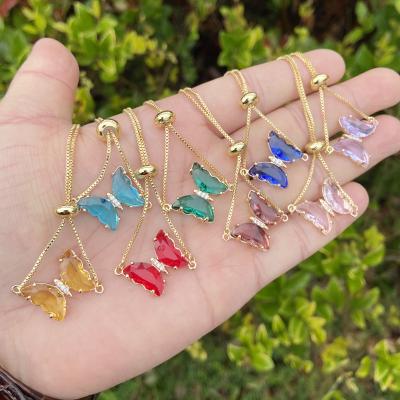 China Wholesale Romantic Institute of Statistics Multicolor Temperament Butterfly Bracelet Women Jewelry 18K Gold Butterfly Adjustable Fashion Bracelet Charm for sale