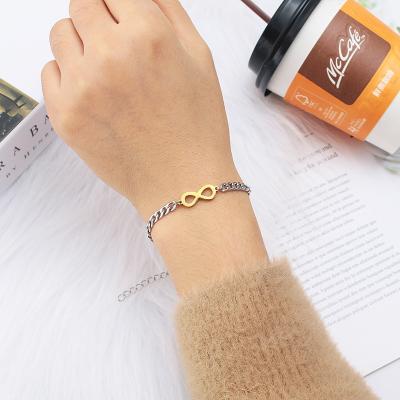 China New Lucky Number 8 jewelry BOHEMIA women's bracelet titanium steel women's jewelry simple stainless steel bracelet wholesale for sale