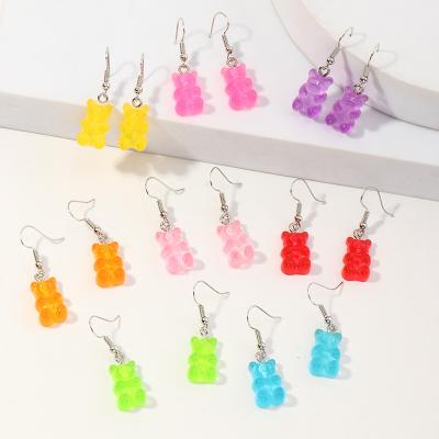 China Cute 8 Pairs/Set Wholesaleresin Cute Earring Charm Bear Earring Kids Jewelry Earrings for sale