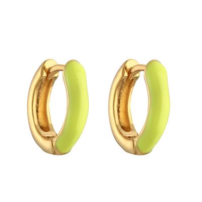 China Brass Chunky Small Hoop Top Clip Earrings Woman Jewelry Accessories Various Color CLASSIC Options for sale