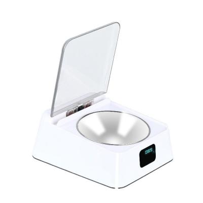 China High End Auto Chip White Digital Display Battery Charging Usb ABS Slow Feeding Bowl Dog Bowl Dog Bowl For Cat With Auto Cover for sale