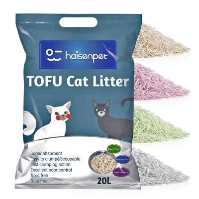 China New Pet Viable Cat Sand Hot Green Environmentally Friendly Bean Curd Cat Sand Anti-stinky Is Easy Group Cat Sand for sale