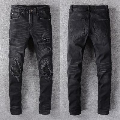 China Black Color Fade Proof China Factory Ripped Jeans Men Store Dropshipping Vintage Plus Size Jeans for sale