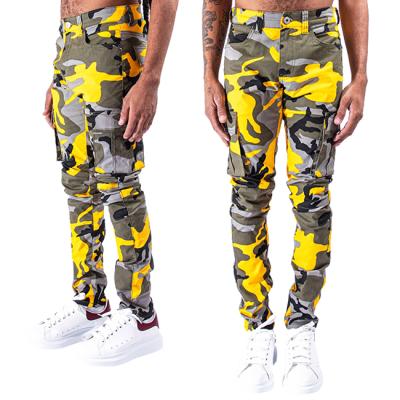 China OEM Fashion Anti-Static Camouflage Printed Mens Cargo Pants Latest Design Mens Slim Fit Pants for sale