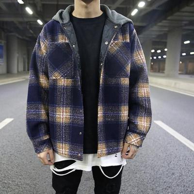 China Anti-pilling oversized thicken stock plaid shirts dropshipping loose streetwear long sleeve custom for sale