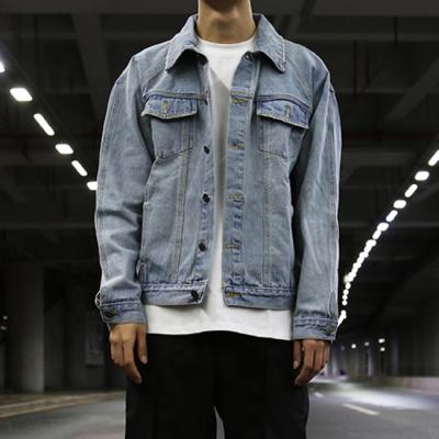 China Durable Fog Classic Oversized Loose Simple OEM Color Washed Denim Jacket Men Stock Casual Wear Teen Outdoor Custom Sheath Long Unisex for sale