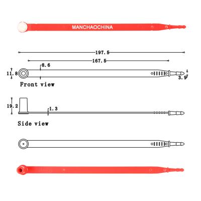 China PP Injection One Time Use Safety Seal Injection Molding Plastic Messenger Bag Seals for sale