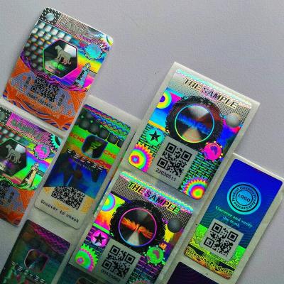 China Waterproof High Security 3D Laser Label Anti-Counterfeiting Scratch Off Code System Hologram Anti-Counterfeiting Sticker Custom Design Copy for sale