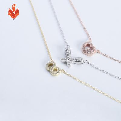 China NH-AJ011A-NE Hot Selling Gold Silver Color Clavicle Collar Chain Environmental Friendly Small Butterfly Heart Shape Animal Choker Necklace For Women for sale