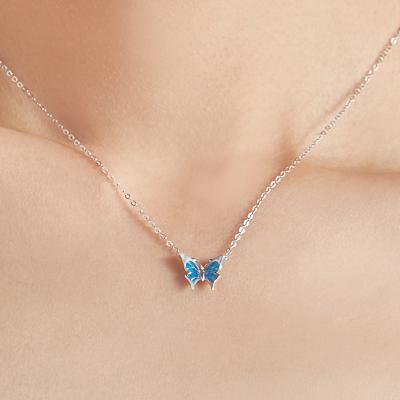 China BJ001 Environmental Friendly Trends 2021 Silver Plated Pendant Friendship Butterfly Woman Necklace Jewelry For Girls Her for sale