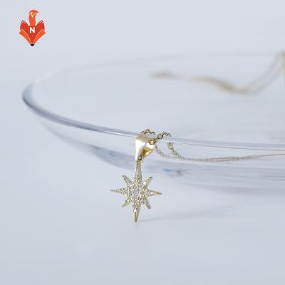 China NH-AJ004A-NE Environmental Friendly Popular Choker Jewelry Necklace 925 Sterling Silver Tiny Star Zirconia Square Pendant Necklace For Female for sale