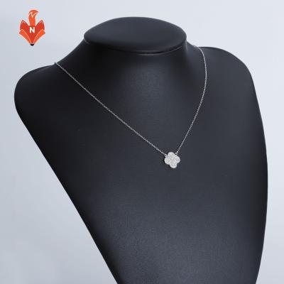 China NH-AJ019B-NE New Environmental Friendly Design Wedding Jewelry Gifts Yellow Zircon Necklace Four Leaf Flower Women Pendant Necklace For Wholesale for sale